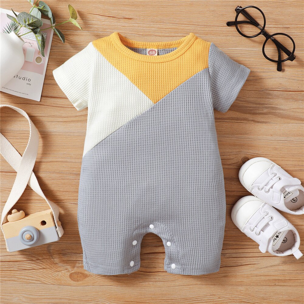 Premium Quality Patchwork Baby Rompers for Comfortable and Stylish Look