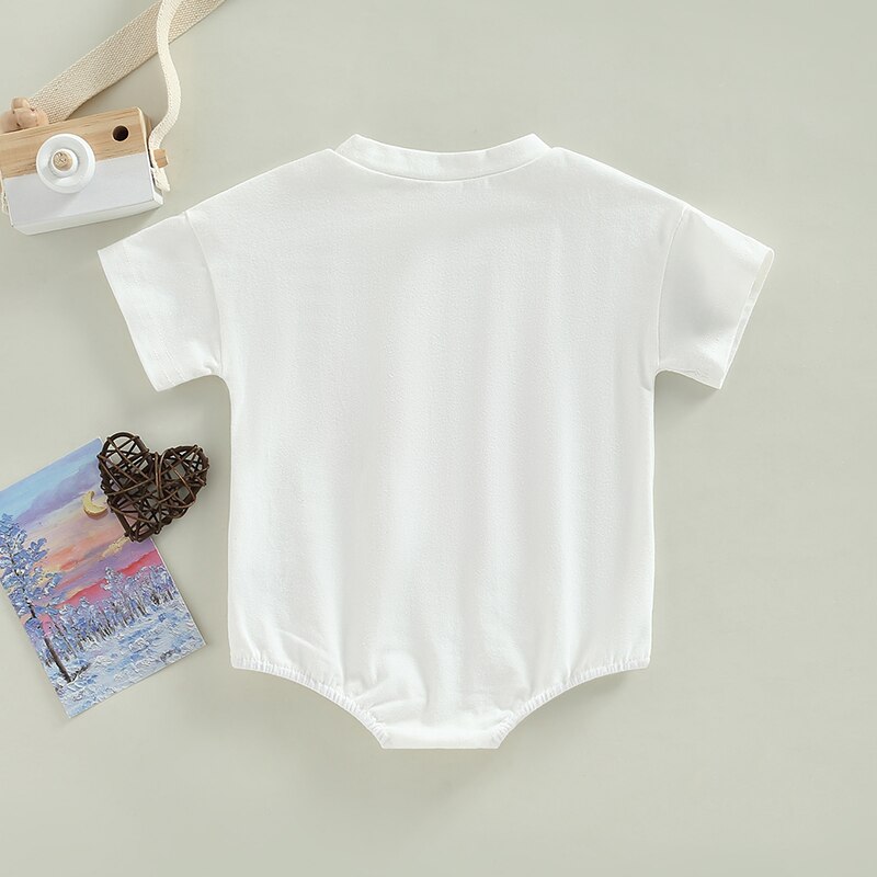 Summer Casual Baby Girls Romper with Fun Letter Print