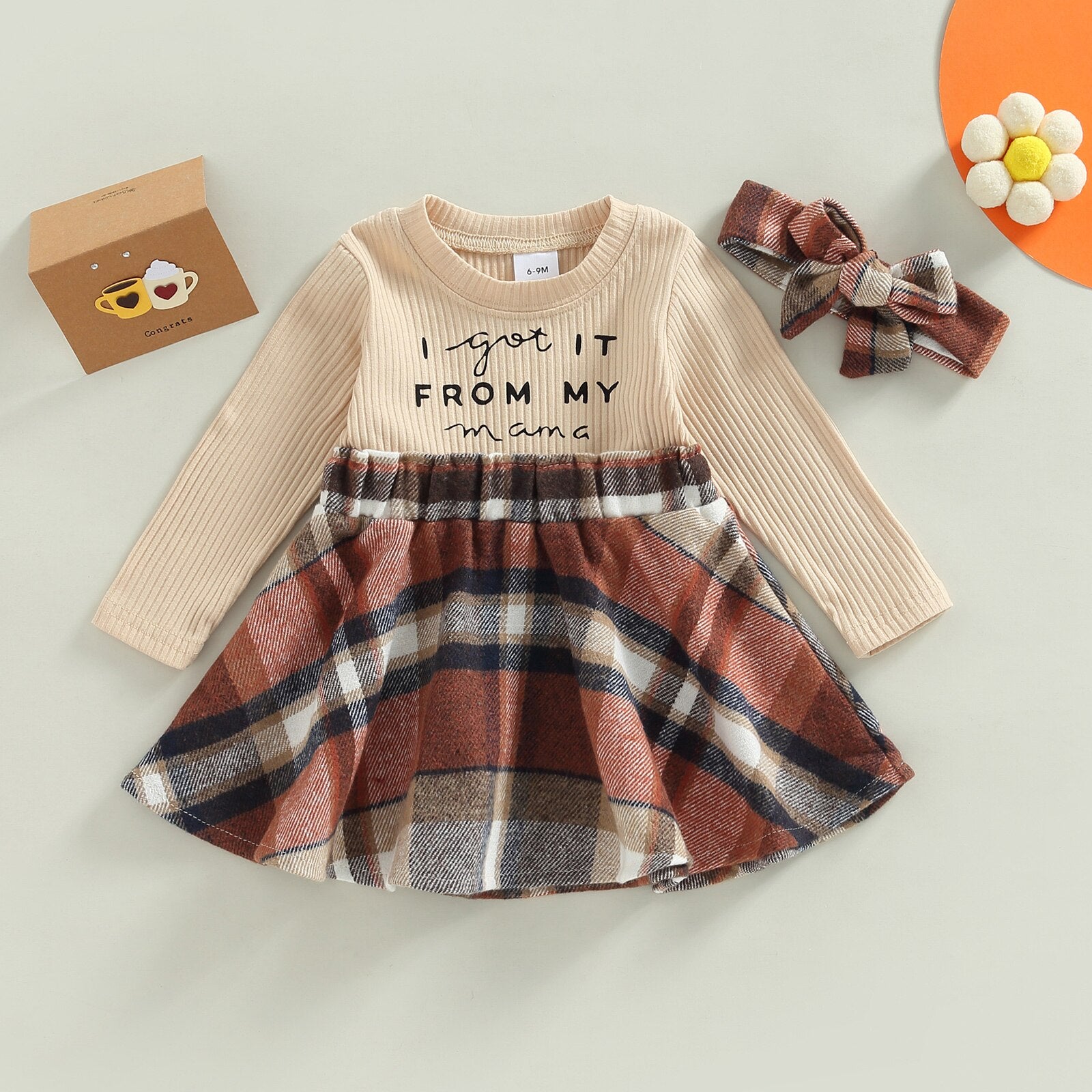Adorable Autumn Baby Girls Dress Set with Headband