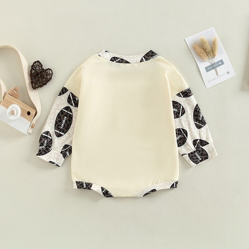 Cute Rugby Heart Print Rompers for Newborn Baby Girls