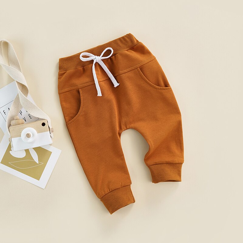 Comfortable and Stylish Toddler Baby Pants with Elastic Waist and Drawstring