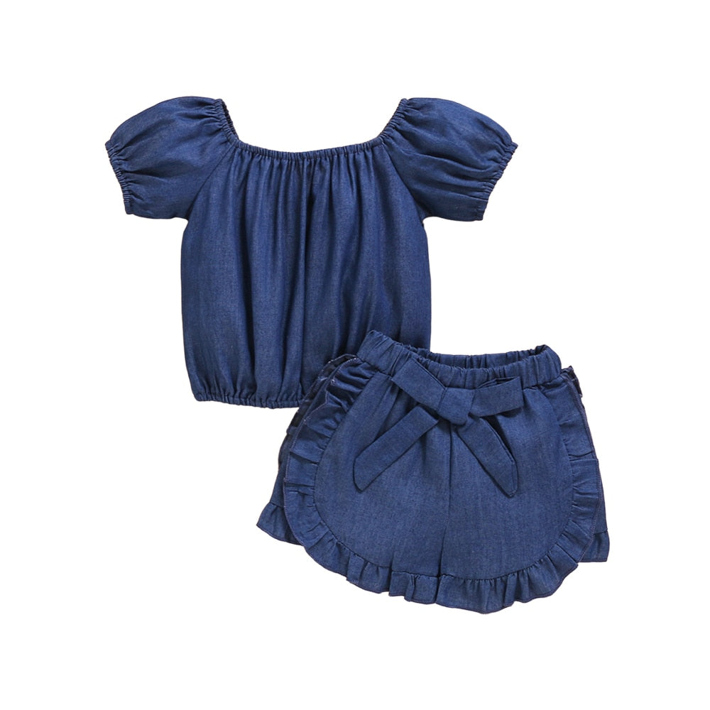 1-3Y Children Fashion Denim Suit for Baby Girl Clothes