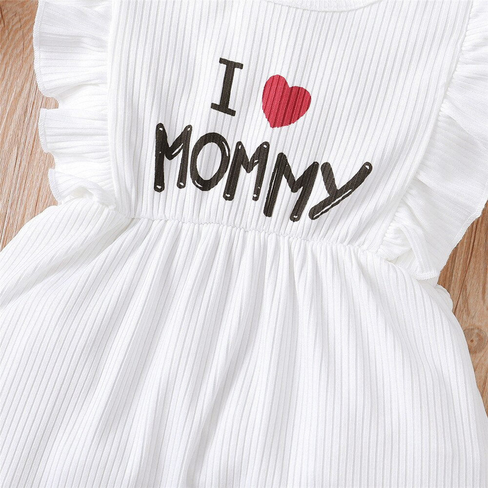 I Love Mommy" Baby Girls Rompers: Cute and Comfortable Summer Wear