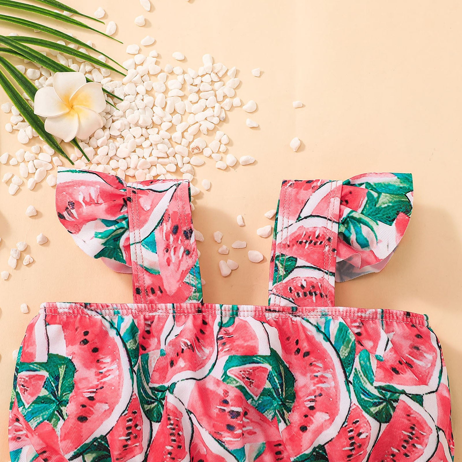 Toddler Baby Girls Swimwear Summer Strap Watermelon Melon Print Two-Piece Swimsuit Set