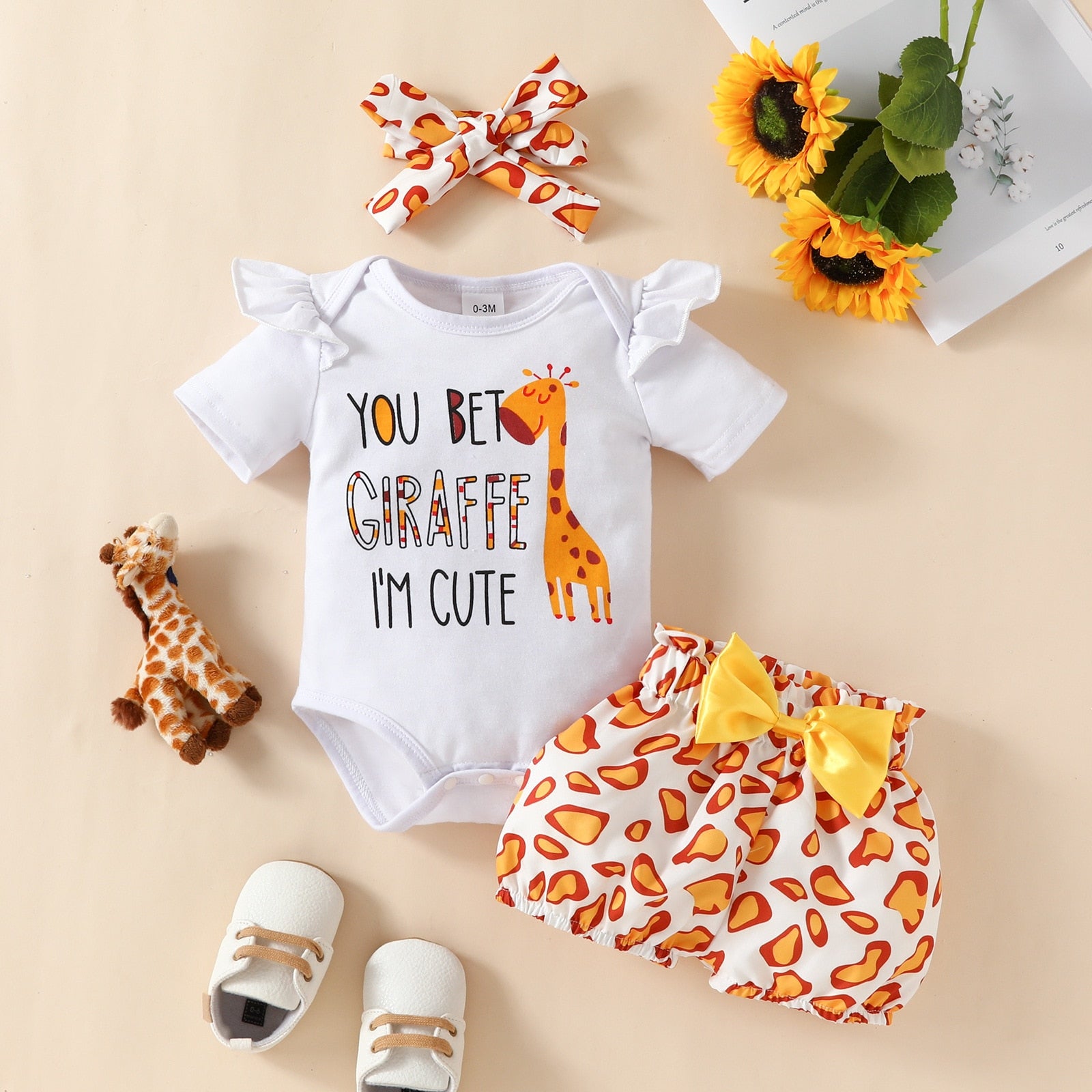 Adorable Baby Giraffe Outfits Sets for Newborn Infant Girls