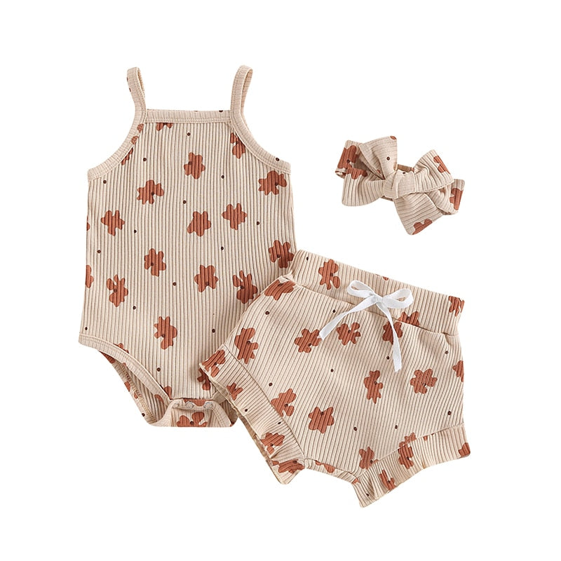 Floral Print Infant Baby Girls Summer Clothes Sets