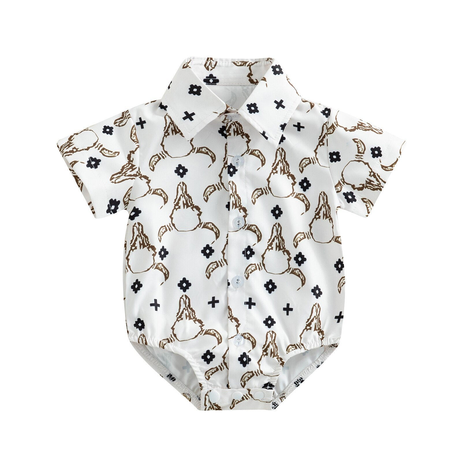 Western Style Baby Shirt Romper for Newborn Infant Boys