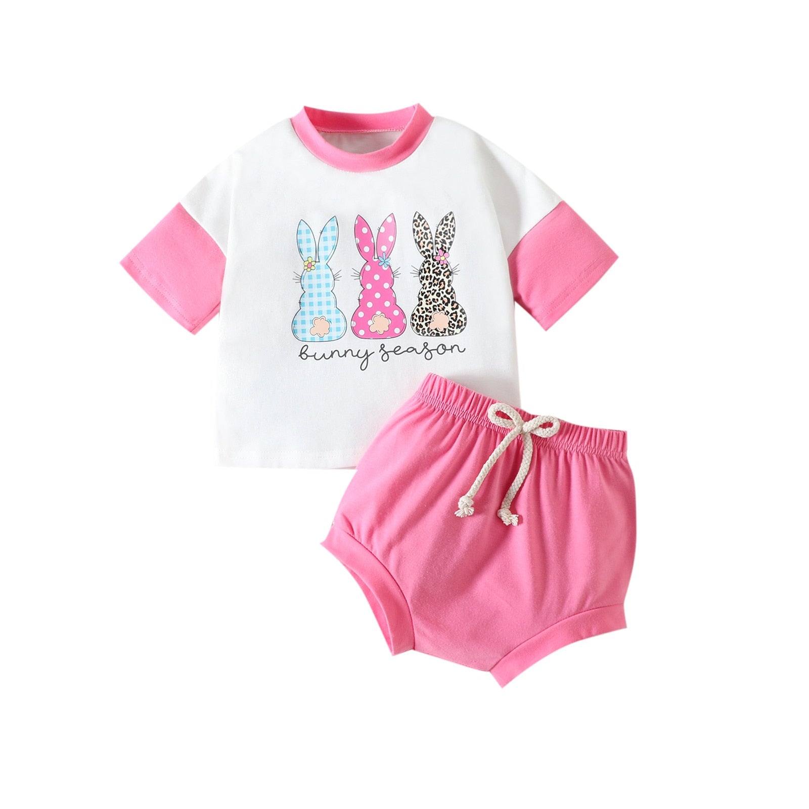My First Baby Easter Outfits - Cute Rabbit Clothing Short Sleeve T-shirts + Shorts Sets