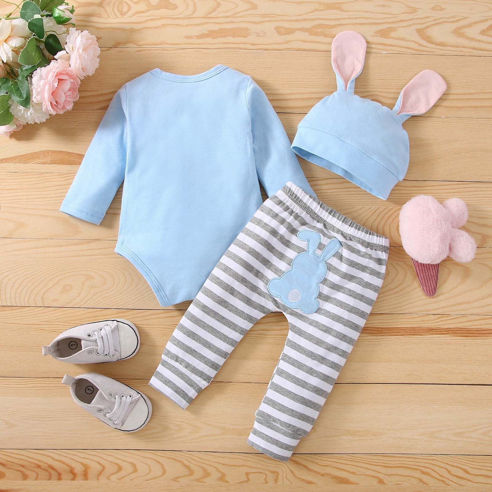 Easter Long Sleeve Clothes Sets for Infant Boys and Girls