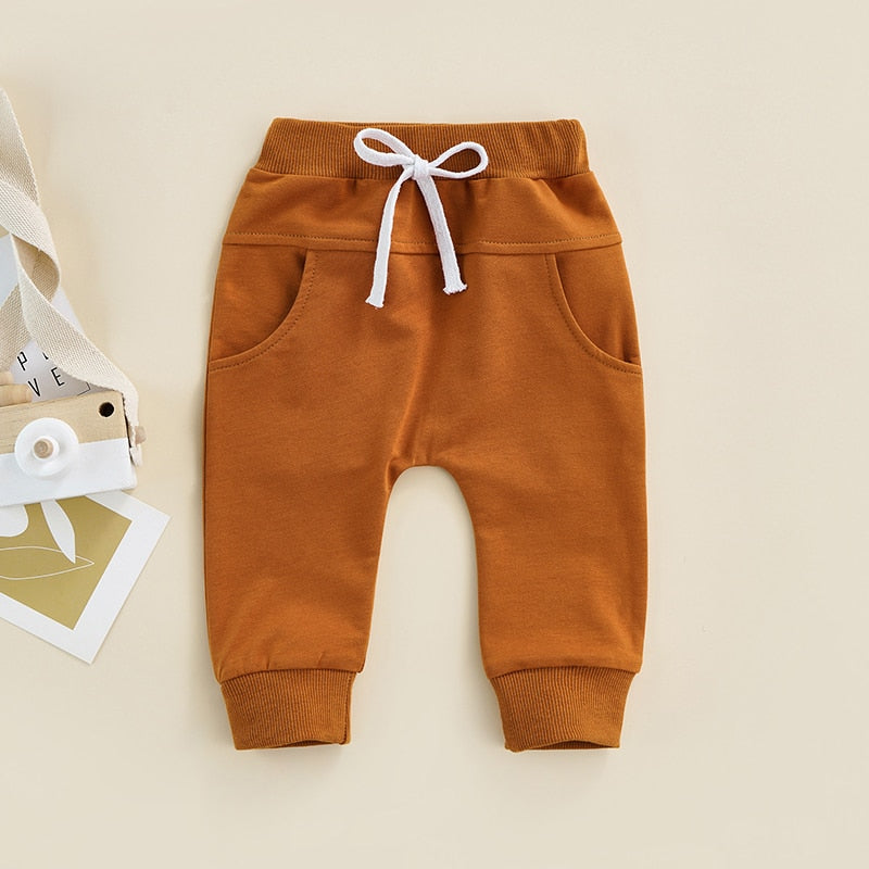 Comfortable and Stylish Toddler Baby Pants with Elastic Waist and Drawstring