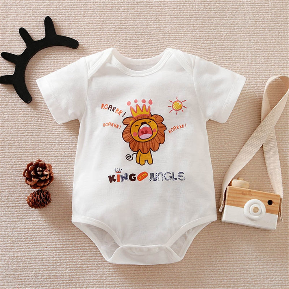 Adorable Short Sleeve Bodysuits for Newborn Girls and Boys