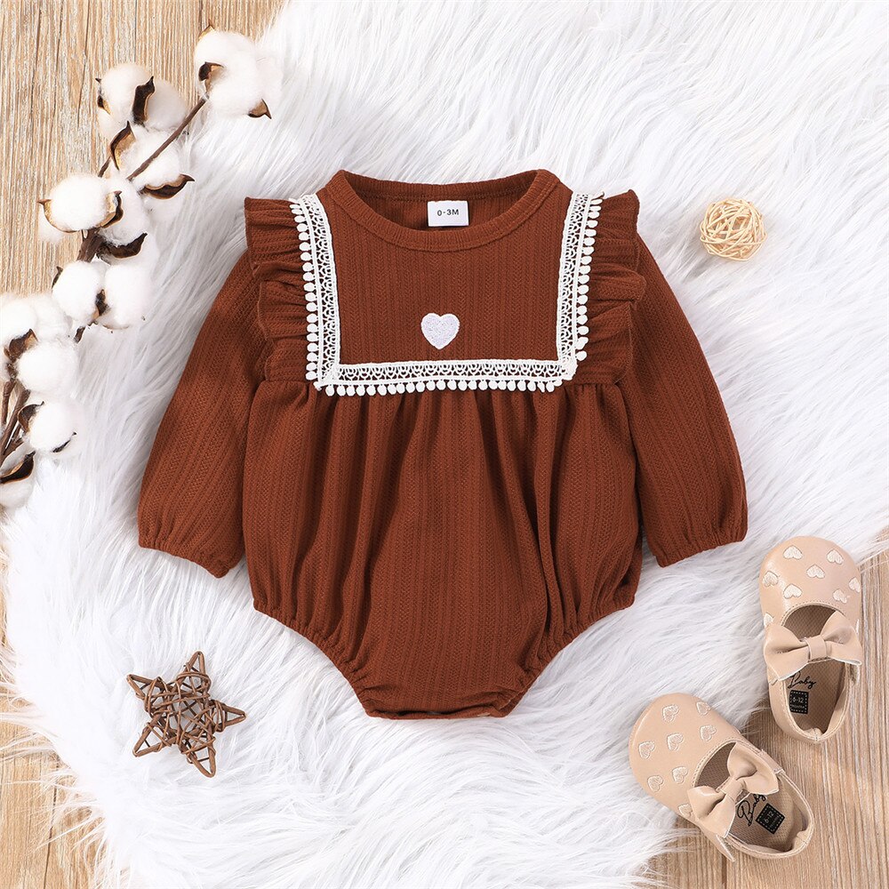 Lovely Ruffles and Tassels: Newborn Baby Girls Rompers for Autumn