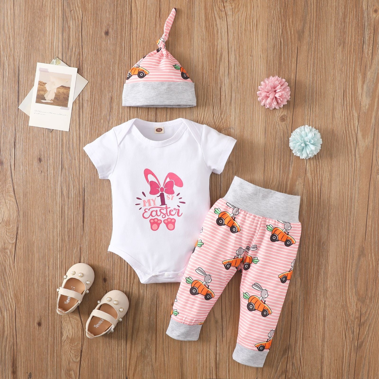 Get Your Little Bunny Ready for Easter with this Adorable Infant Baby Clothes Set!