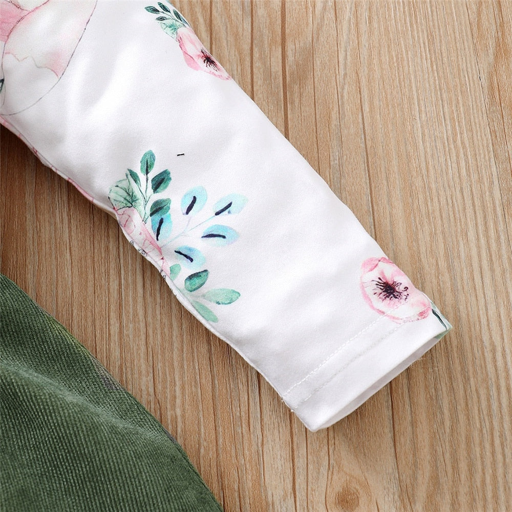 Adorable Newborn Baby Girl Clothes Set with Flowers and Fox Print