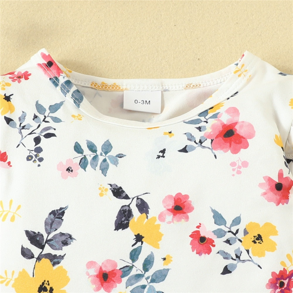 Adorable Floral Bodysuit and Corduroy Dress Set for Toddler Girls | Sweet Newborn Clothing