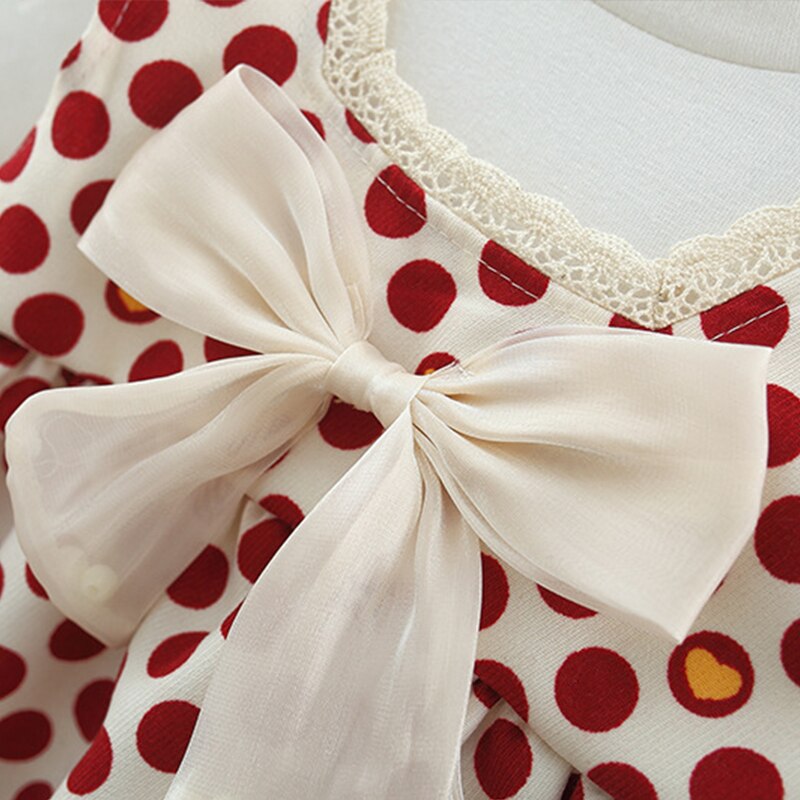 Cute Polka Dot Baby Girl Dress for Autumn