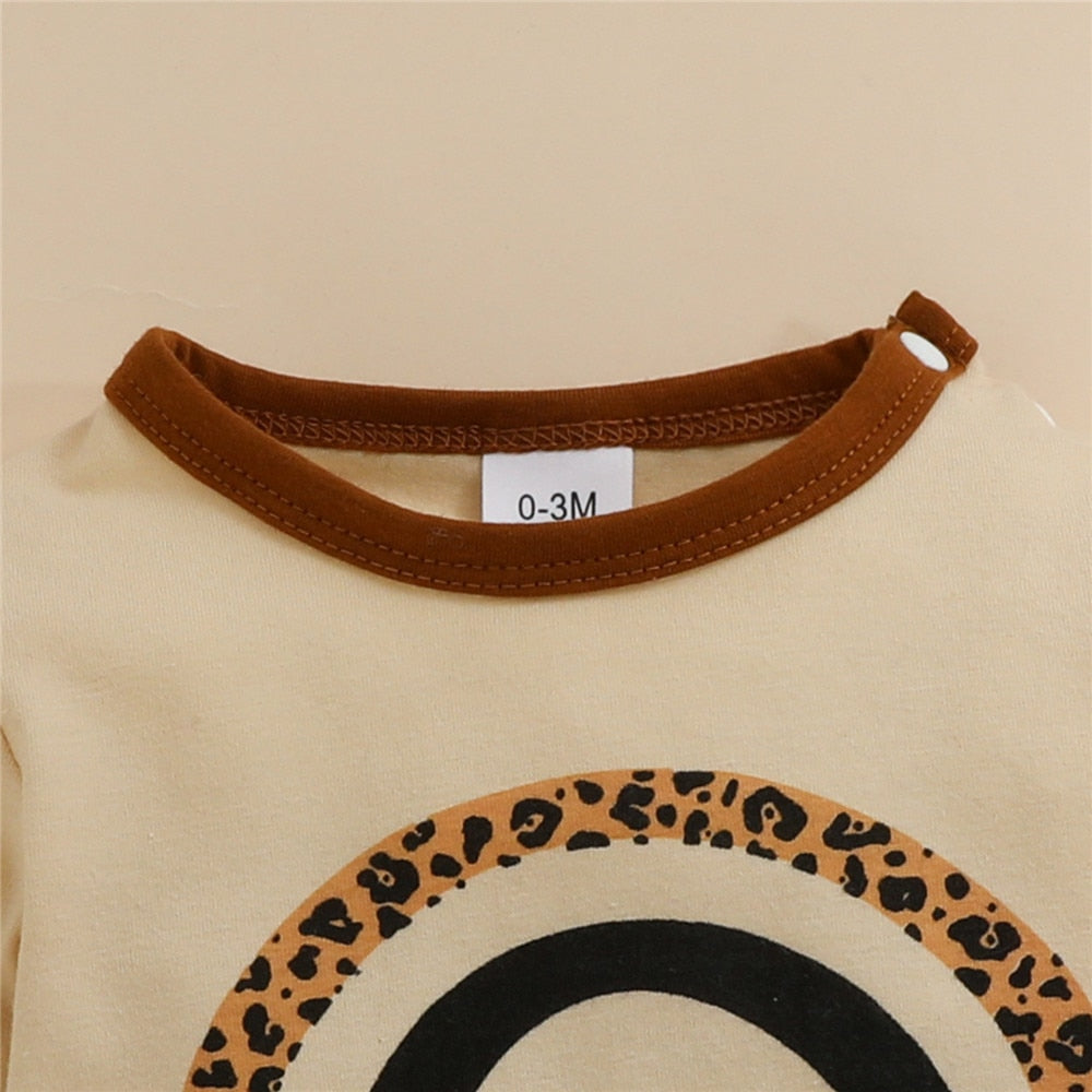 Cute Newborn Girls Clothing Set - Rainbow Print Toddler Baby Clothes