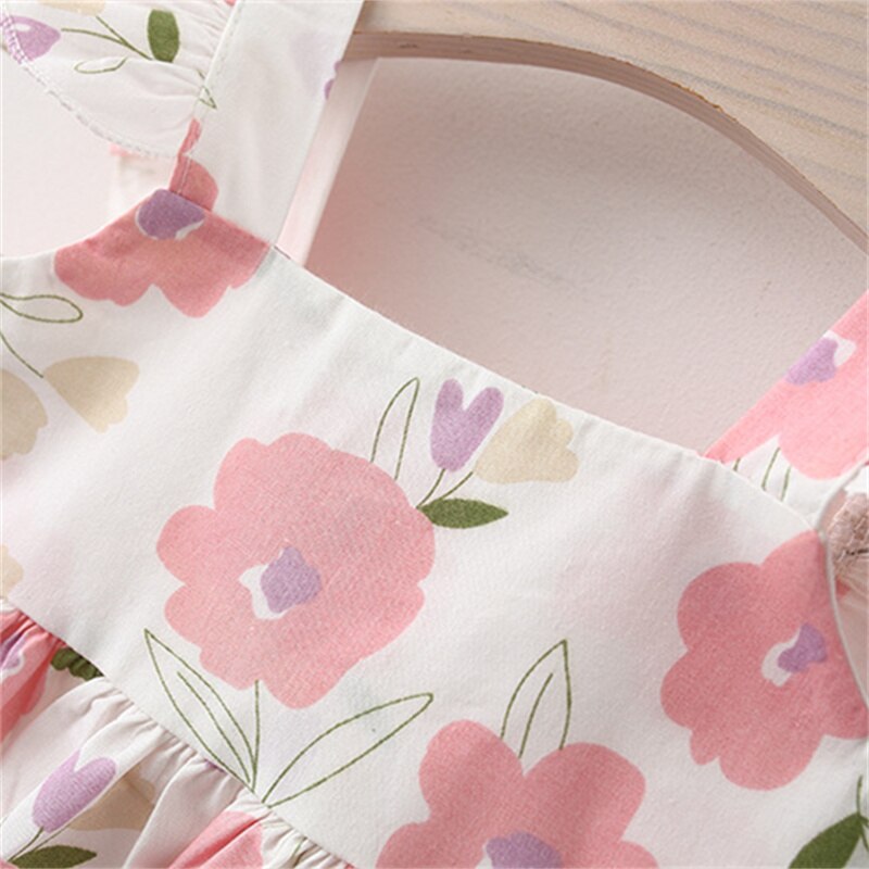 Sweet Flower Baby Girl Dress Set for Summer