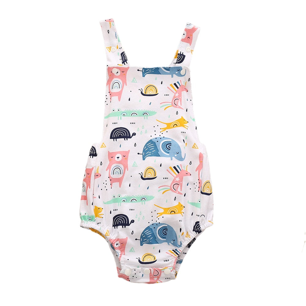 Summer Cartoon Overalls for Kids: Cute Sleeveless Rompers for Boys and Girls