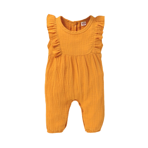 Sweet and Stylish Newborn Baby Bodysuit with Sleeveless Ruffles for Toddler Girls