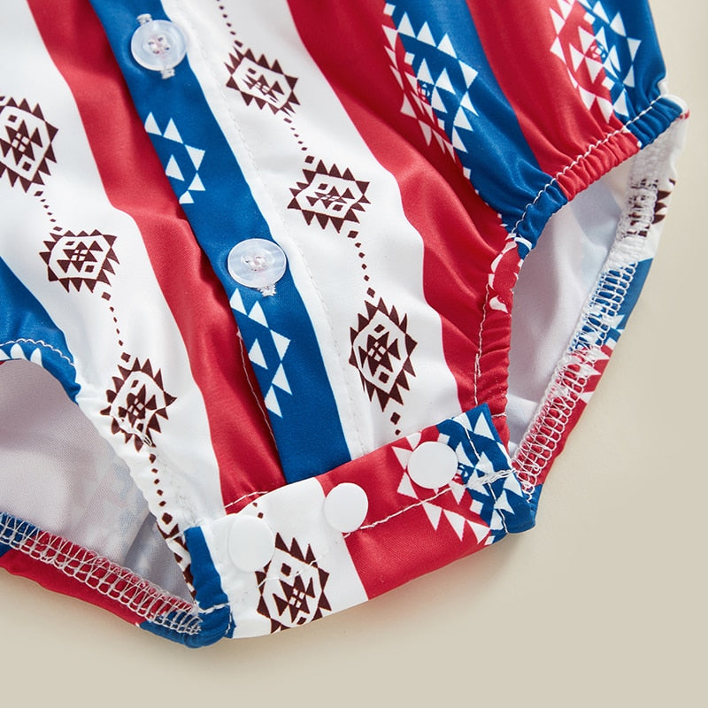 Western Style Baby Shirt Romper for Newborn Infant Boys