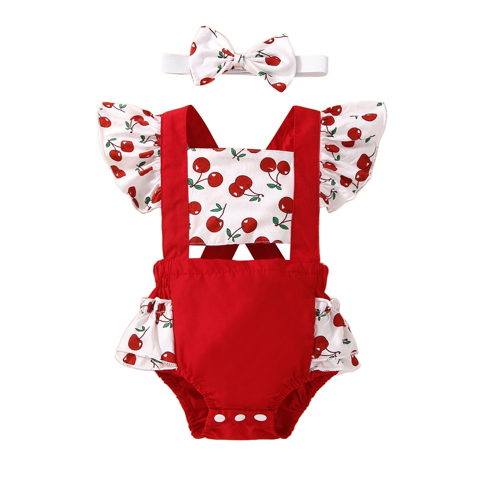 Adorable Newborn Baby Girls Romper with Flying Sleeves and Animal/Flower Print