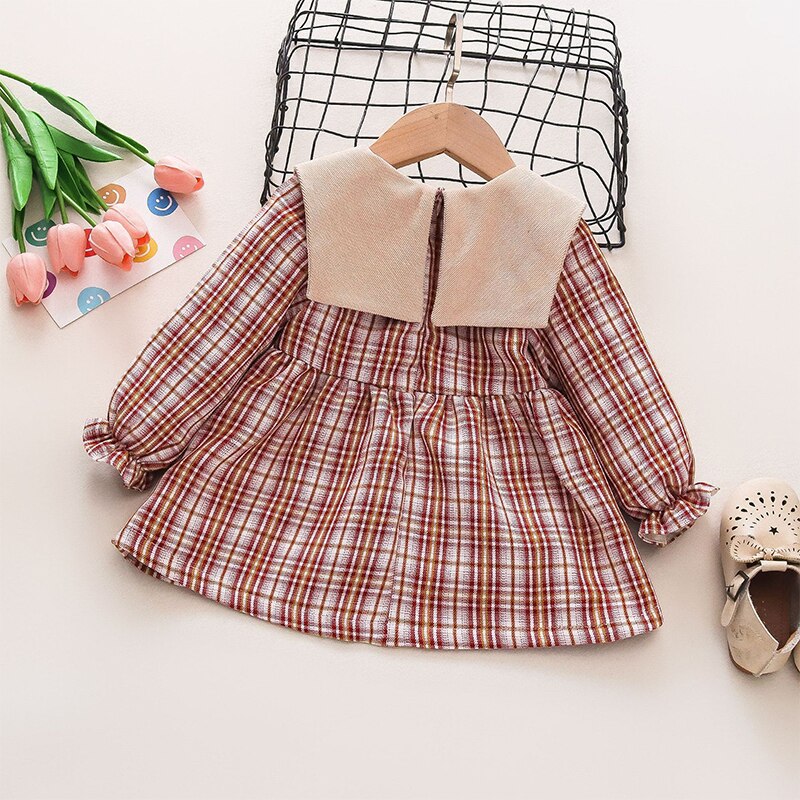 Classic Plaid Baby Dress for Spring and Autumn