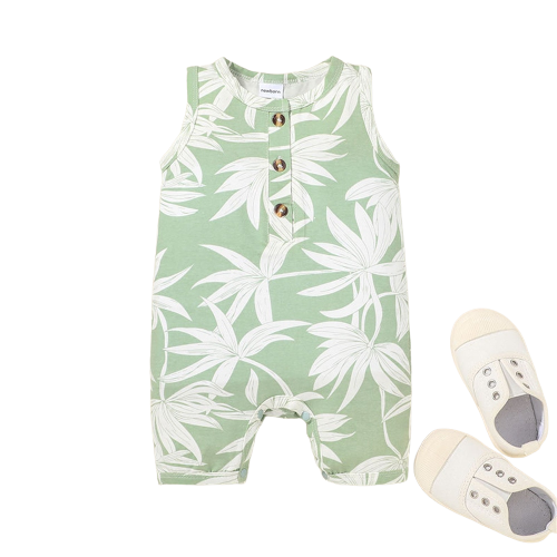 Summer Infant Clothes with Leaves Print for Boys