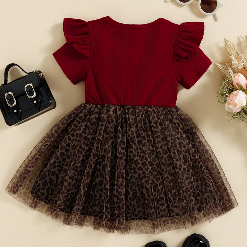 Toddler Girl Summer Dresses with Ruffles and Floral Striped Print