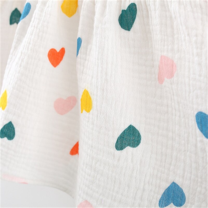 Colorful Rainbow Baby Girl Summer Dress with Cartoon Design - Perfect for Playtime!