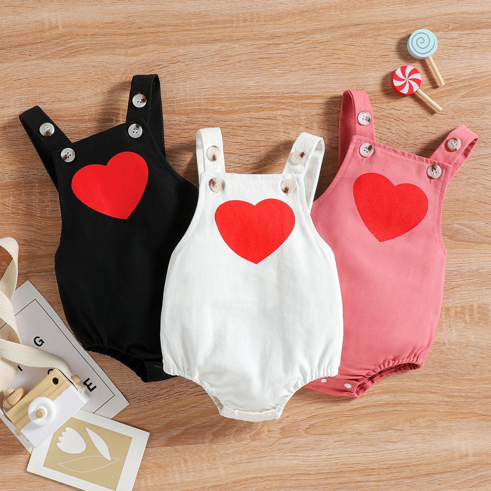 Heart Print Backless Baby Girl Romper - Princess Bodysuit for Infants, 0-12 Months