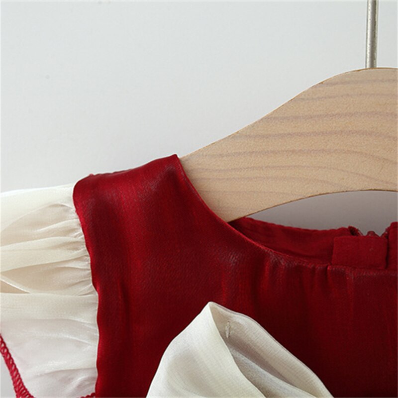 Sweet Solid Color Baby Girl Bow Knot Birthday Party Dress