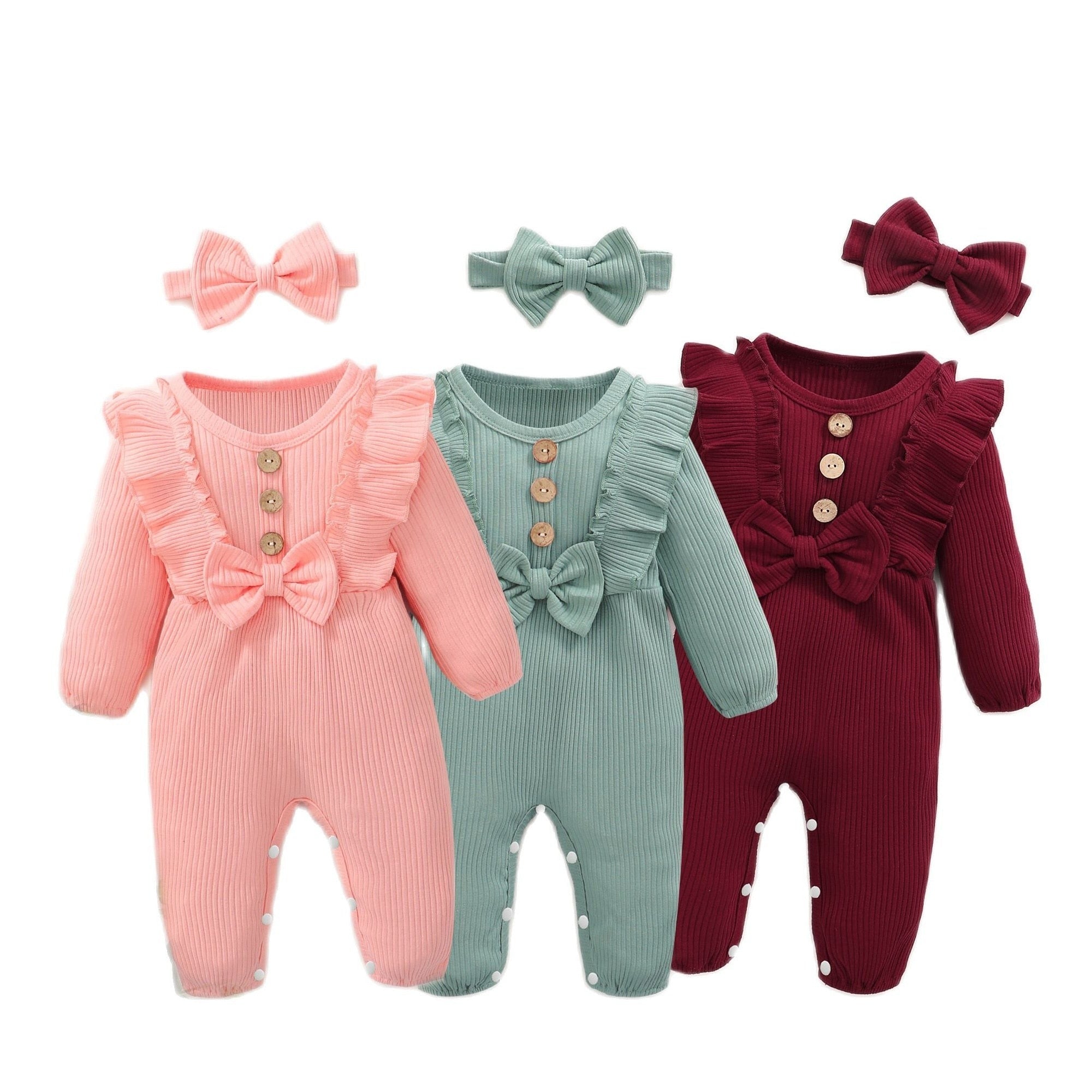 Adorable Newborn Baby Romper with Matching Headband