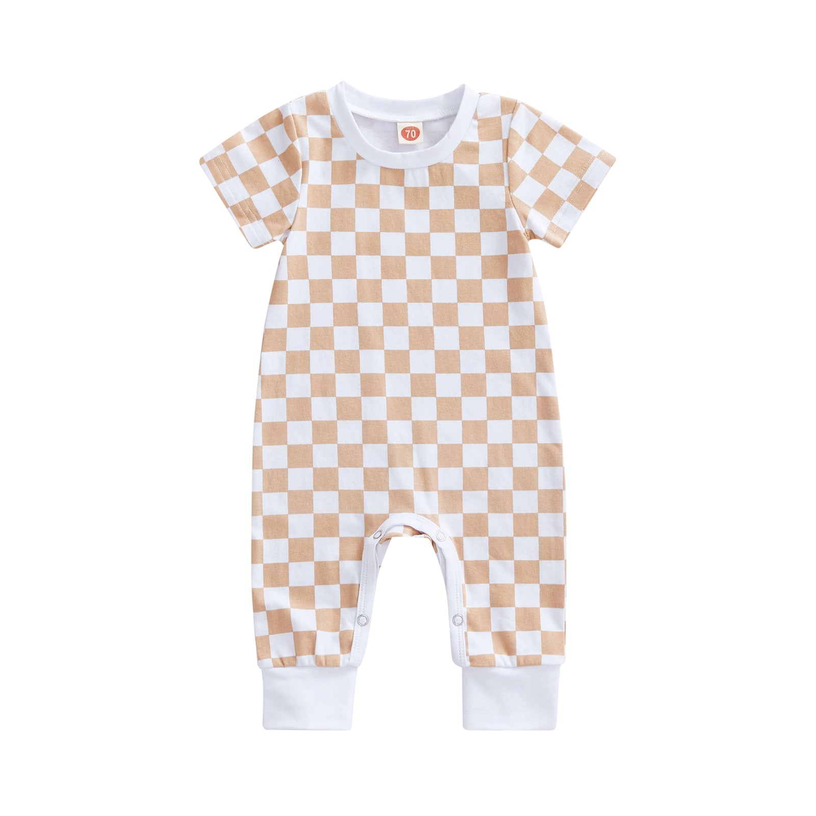 Infant Baby Checkerboard Plaid Printed Romper Jumpsuits