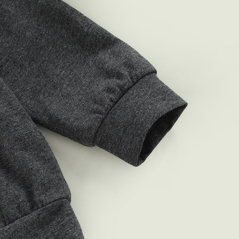 Toddler Boy Clothes Sets Spring Outfit Letter Symbol Print Long Sleeve Crew Neck Sweatshirt + Elastic Waist Solid Color Trousers - BabbeZz