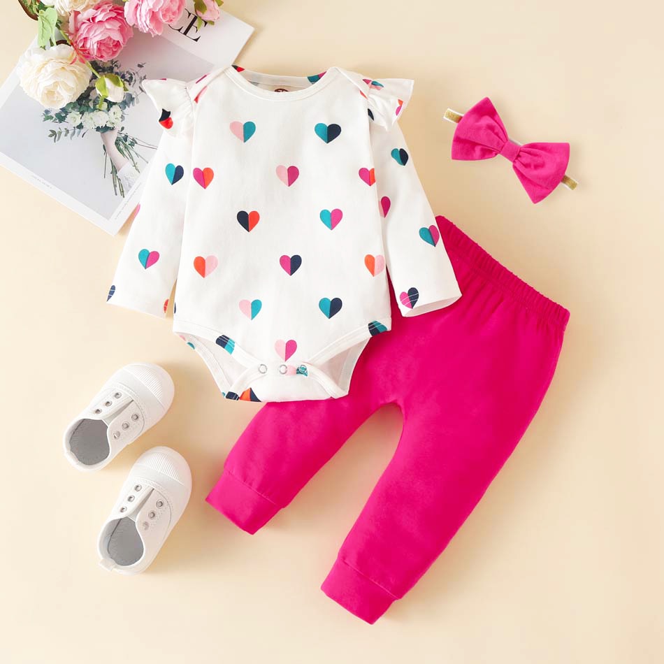 Bumeex Fashion Newborn Toddler Baby Girl Clothing Set Leopard Print Long Sleeve Top Jumpsuit Bow Trousers Headband 3 Piece Set