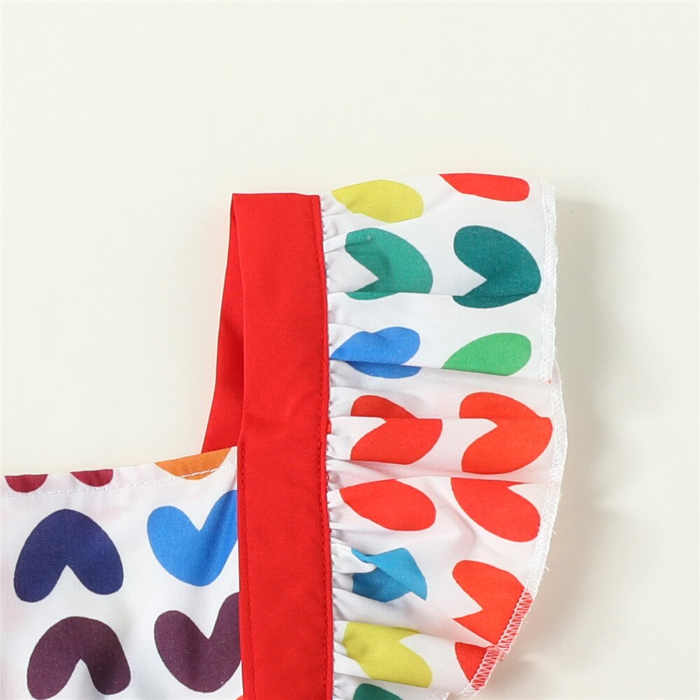 Color Love Print Newborn Girls Bodysuit - Summer Infant Outfits