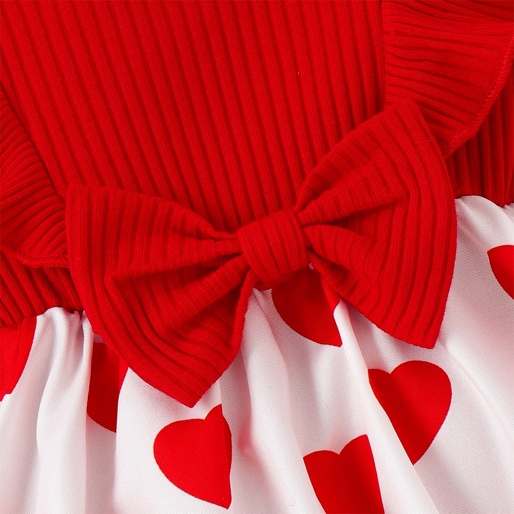 Adorable 3Pcs Baby Girl Spring Outfit - Long Sleeve Romper Dress + Headband Set