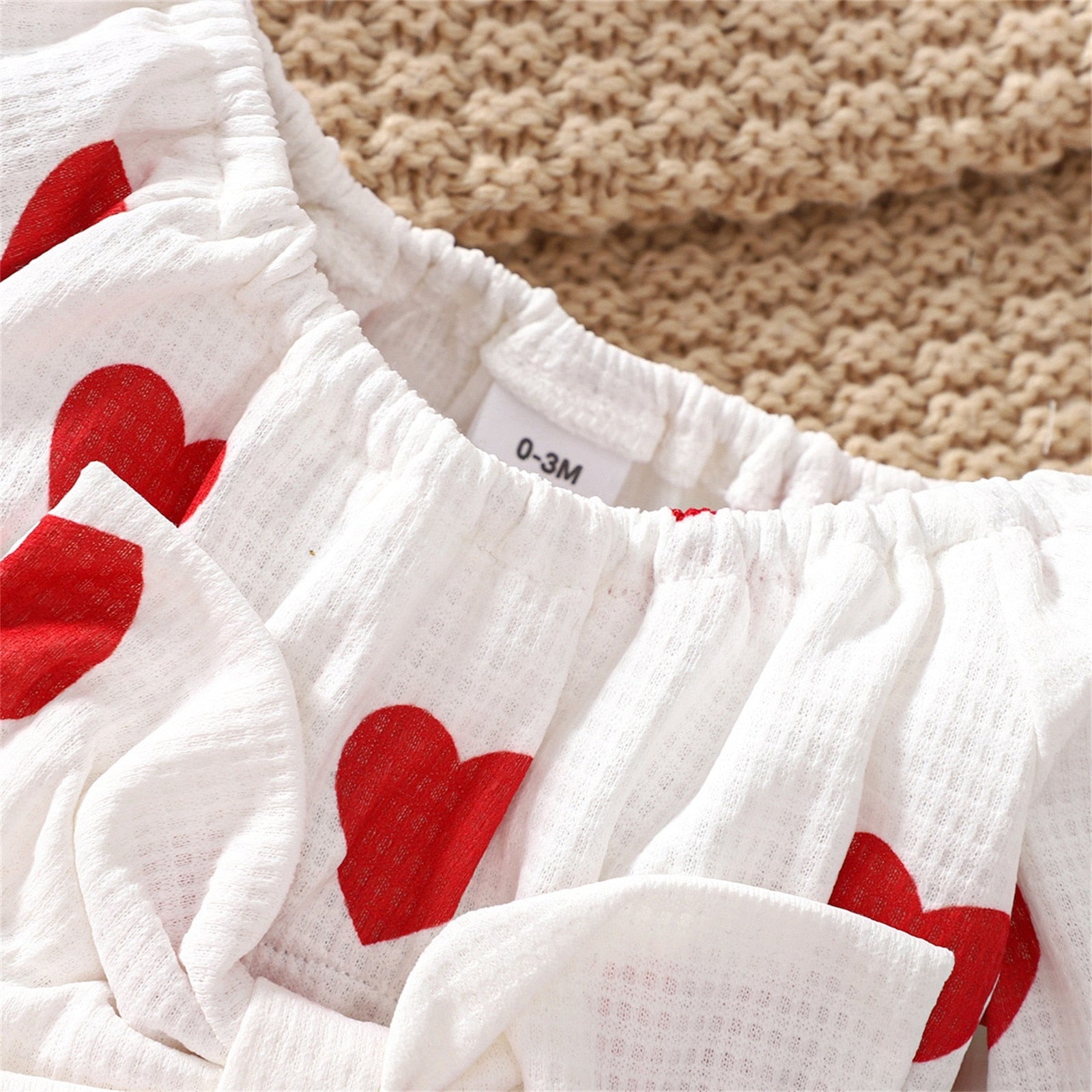 Adorable My First Valentine's Baby Bodysuit for Girls with Big Bow Heart Jumpsuit