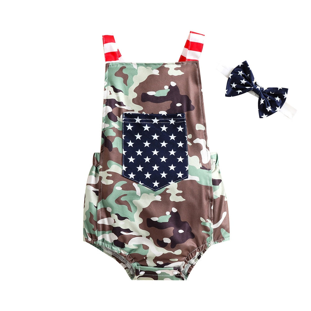 Camouflage Baby Rompers for 4th of July