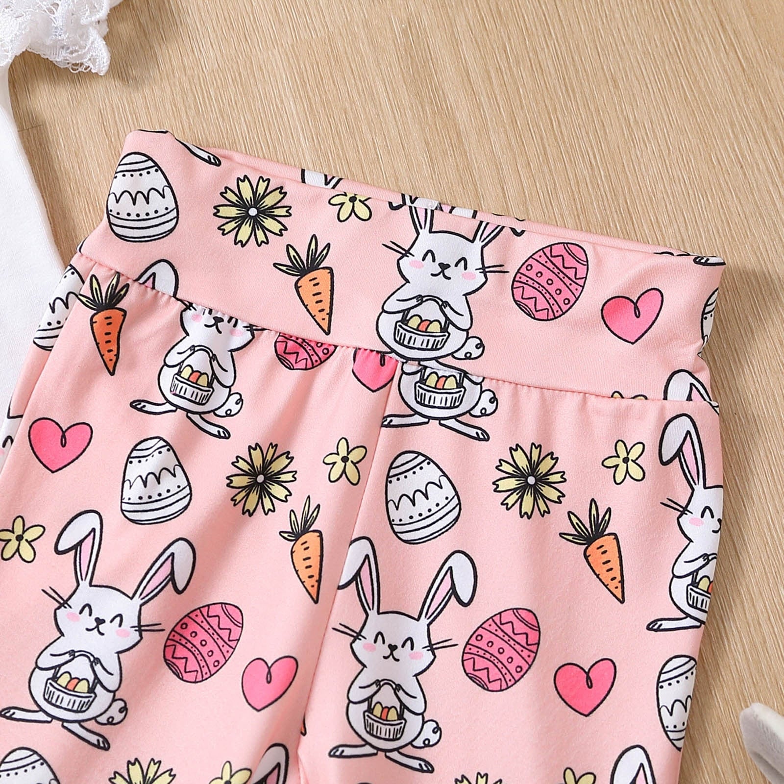 Adorable Easter Outfits for Toddler Girls - Short Sleeve Clothes Sets with Cartoon Rabbit Print T-Shirt and Bell Bottoms