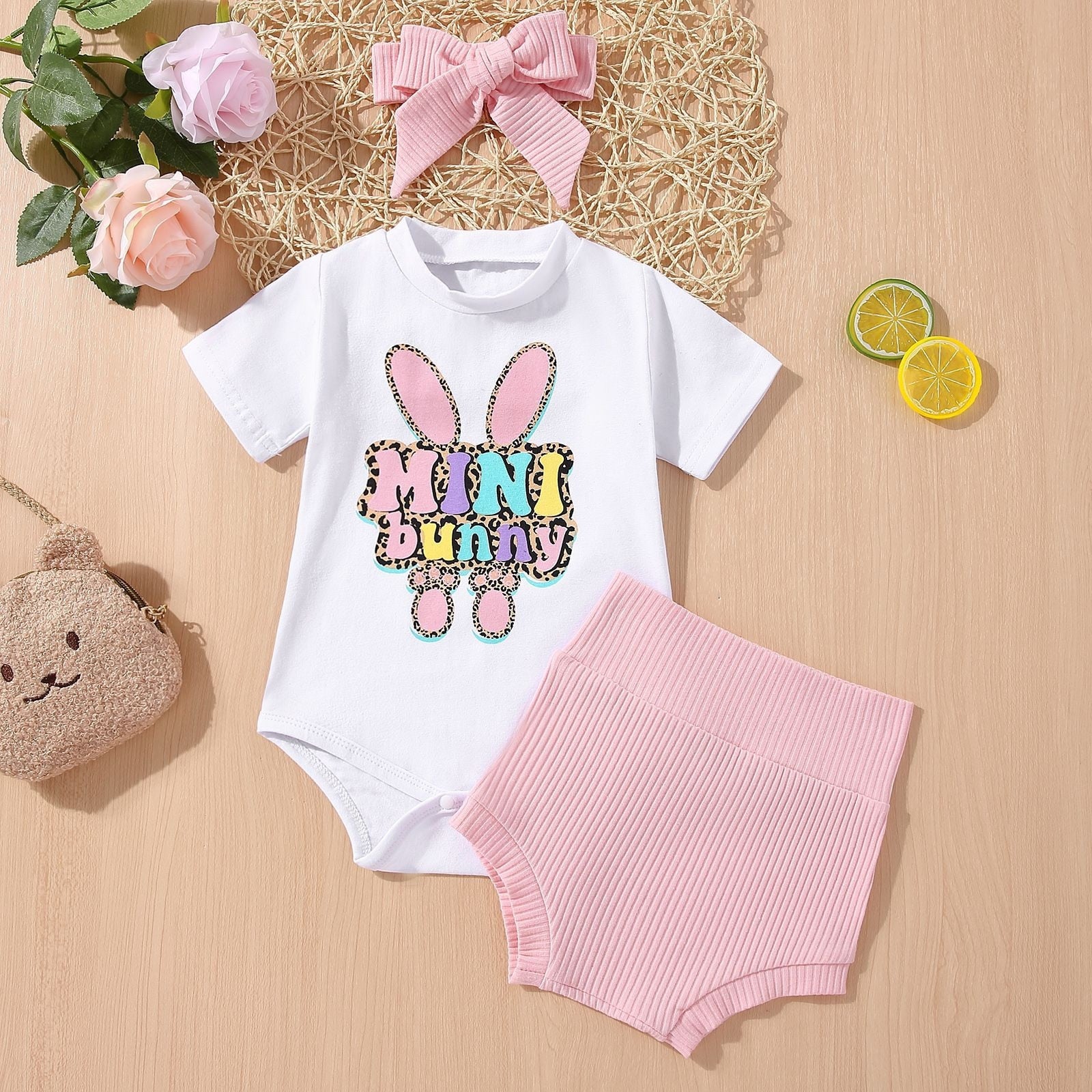 Easter Day Infant Newborn Baby Girls Short Sleeve Clothes Sets
