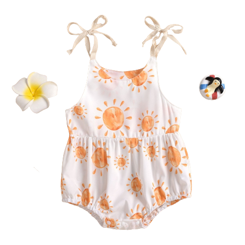 Cute Sling Bodysuit For Newborns with Sun Print