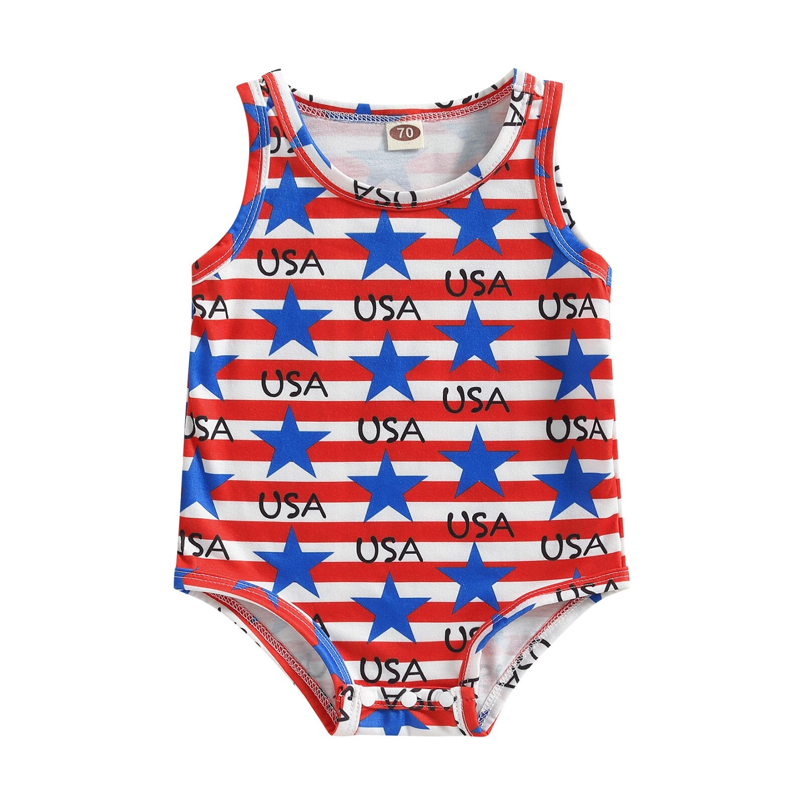 Infant Baby Boy/Girl Stars and Stripes Sleeveless Romper