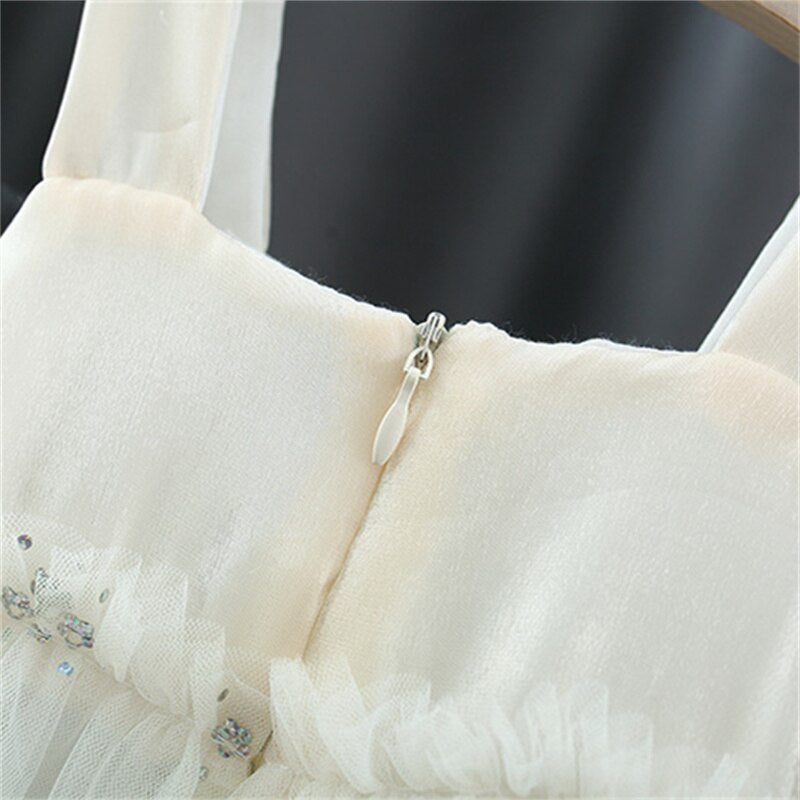 Sweet and Stylish Summer Baby Girls Camisole Dresses with Sequins for Party and Evening