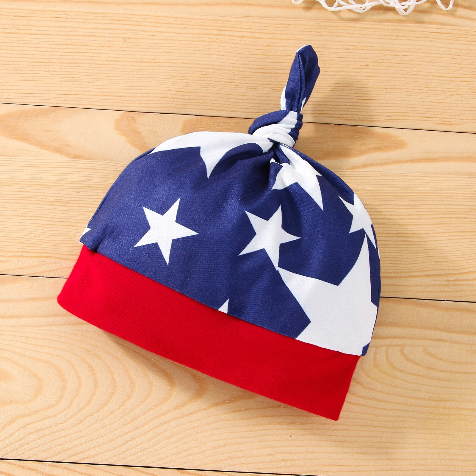 Summer Independence Day Baby Romper with Star and Stripe Print