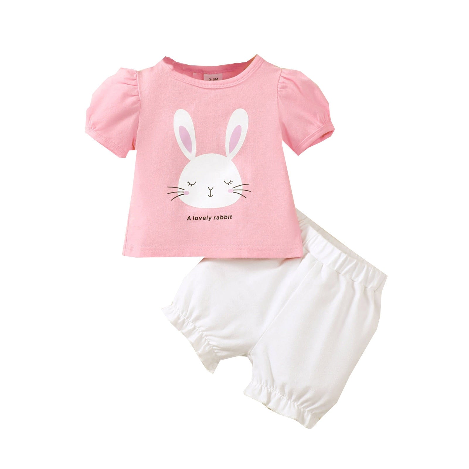 Adorable Infant Baby Easter Outfits Sets for Girls with Rabbit T-shirts and Shorts