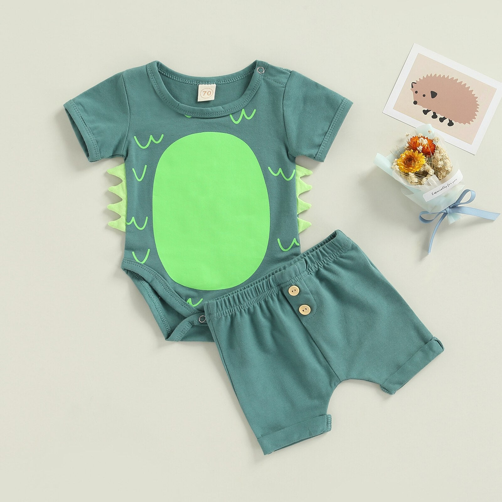 Adorable Dino Outfit for Your Little One - Newborn Infant Baby Boys Dinosaur Clothes Set