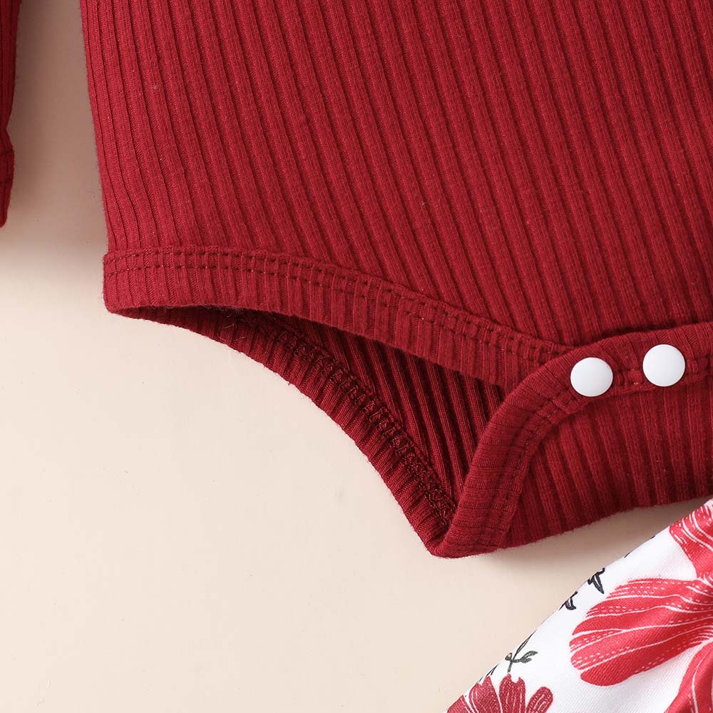 Adorable 3-Piece Set for Infant Girls: Long Sleeve Bodysuits and Pants for Casual Spring and Autumn Outfits