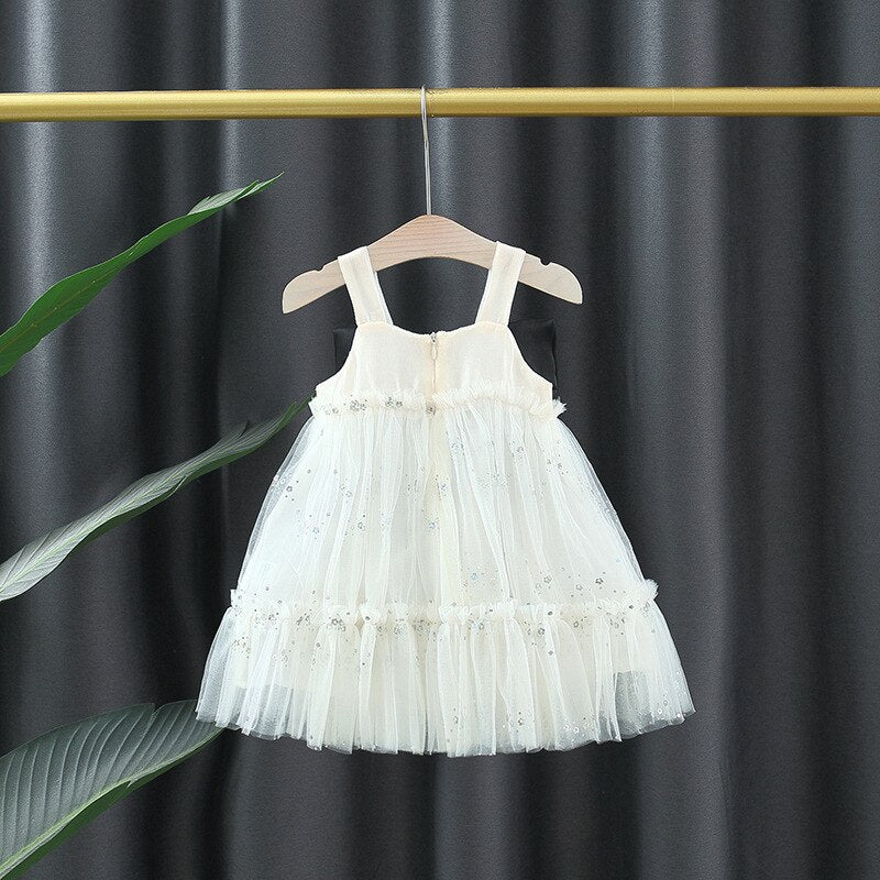 Sweet and Stylish Summer Baby Girls Camisole Dresses with Sequins for Party and Evening